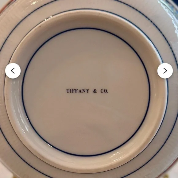 Tiffany & co Blue and Orange Floral Dinner Plate 2 plates - Picture 3 of 3